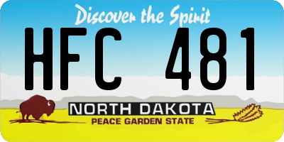 ND license plate HFC481