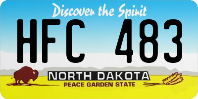 ND license plate HFC483
