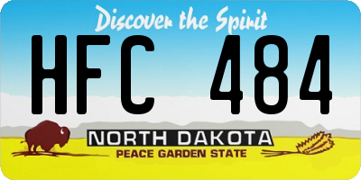 ND license plate HFC484