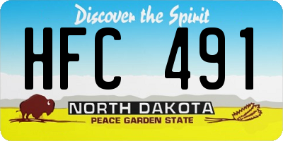 ND license plate HFC491