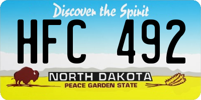 ND license plate HFC492