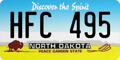 ND license plate HFC495