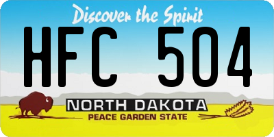 ND license plate HFC504