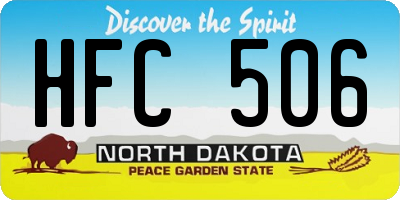 ND license plate HFC506