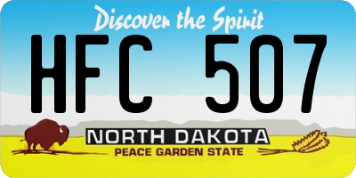 ND license plate HFC507