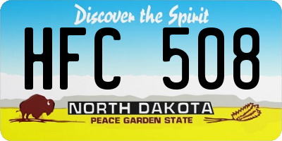 ND license plate HFC508
