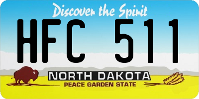 ND license plate HFC511