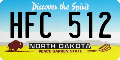 ND license plate HFC512