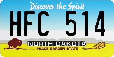 ND license plate HFC514