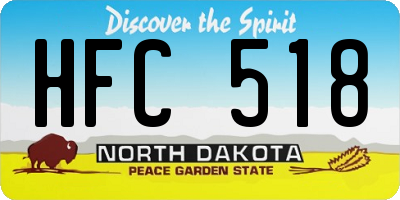 ND license plate HFC518