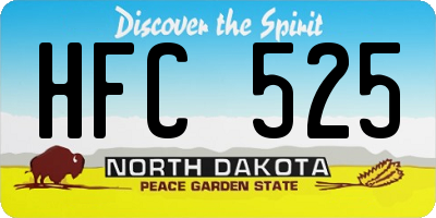 ND license plate HFC525