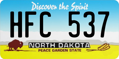 ND license plate HFC537