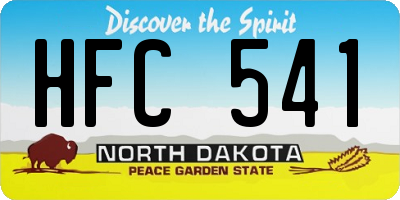 ND license plate HFC541