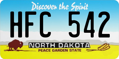 ND license plate HFC542