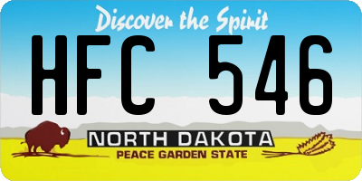 ND license plate HFC546