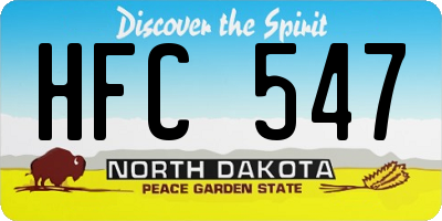 ND license plate HFC547