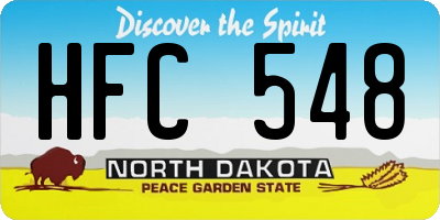 ND license plate HFC548