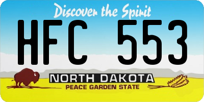 ND license plate HFC553