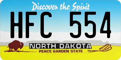 ND license plate HFC554