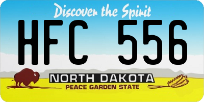 ND license plate HFC556