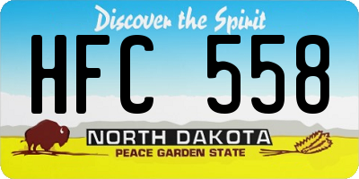 ND license plate HFC558