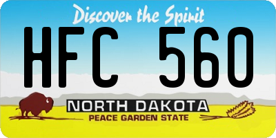 ND license plate HFC560
