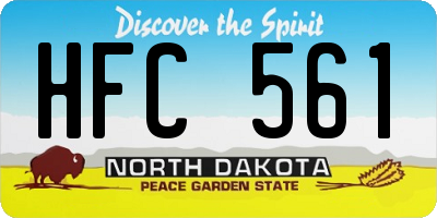 ND license plate HFC561