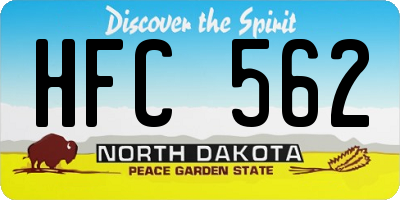ND license plate HFC562