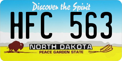 ND license plate HFC563