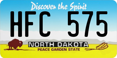 ND license plate HFC575