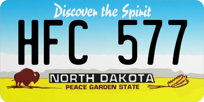 ND license plate HFC577