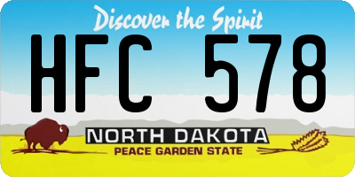 ND license plate HFC578