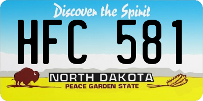ND license plate HFC581