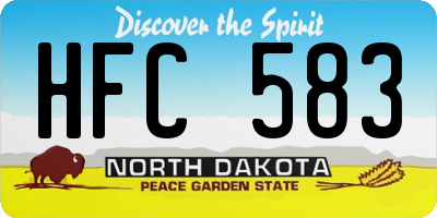 ND license plate HFC583