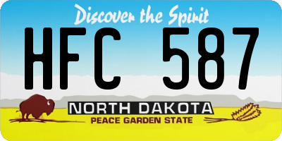 ND license plate HFC587