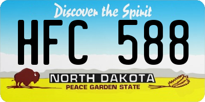 ND license plate HFC588