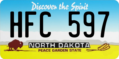 ND license plate HFC597