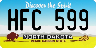ND license plate HFC599