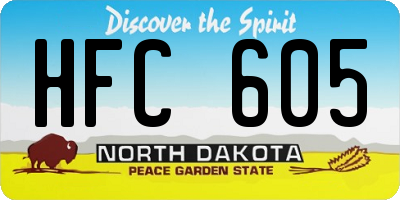 ND license plate HFC605