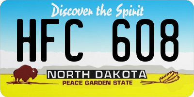 ND license plate HFC608