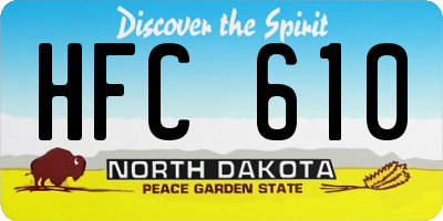 ND license plate HFC610