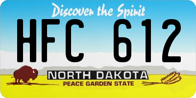 ND license plate HFC612