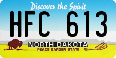 ND license plate HFC613