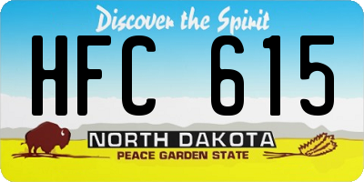 ND license plate HFC615