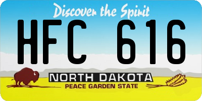 ND license plate HFC616