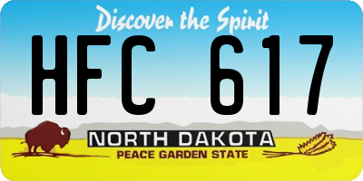 ND license plate HFC617