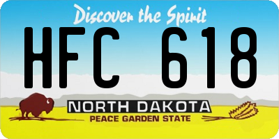 ND license plate HFC618