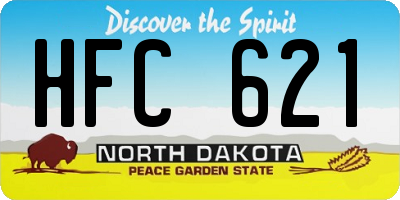 ND license plate HFC621