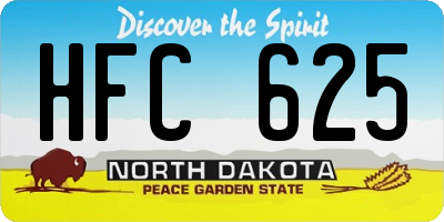 ND license plate HFC625