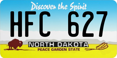 ND license plate HFC627